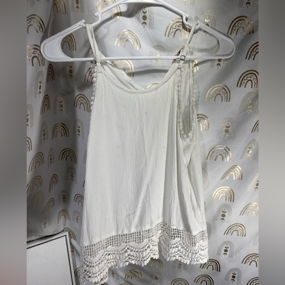 Elegant White Lace Hem Camisole